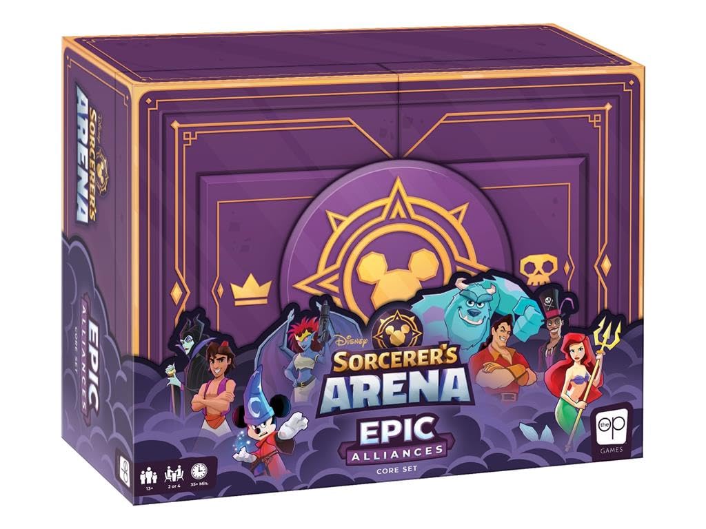 

Disney Epic Alliance Базовый набор Стратегическая настольная игра для 2 или 4 игроков Персонажи Диснея и Пиксар Злодеи Официально лицензированная Семейная игра Волшебника
