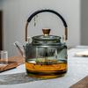 High-Temperature Resistant Glass Tea Kettle with Handle, Compatible with Induction Cookers for Brewing and Boiling Water