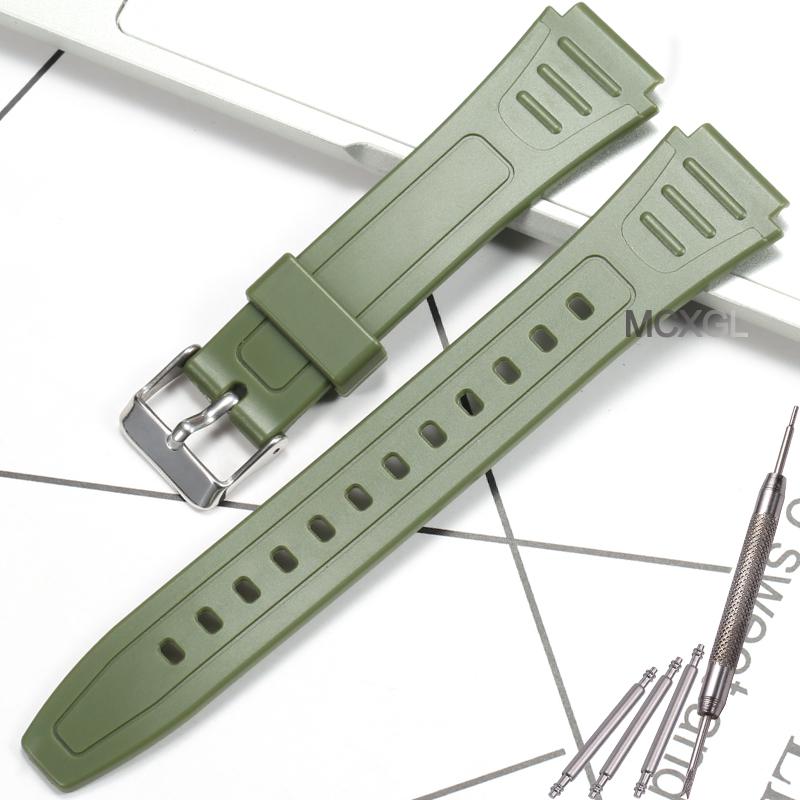 Watch Band For Casio W800H W-800H W-217H Strap Sport Resin Bracelet 18mm Wristband