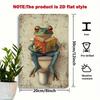 Vintage Frog with Book Metal Poster for Library Wall