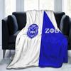 Zeta Phi Beta Print Blanket Sorority Gifts Plush Lightweight Warm Fluffy Throws Soft Flannel Fleece Blankets for Bed Sofa Couch