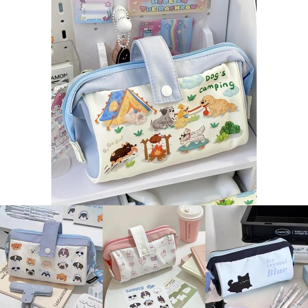 Trousse à Crayons pour Chien en Toile Grande Capacité pour Étudiants et Usage de Bureau