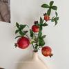 Artificial Pomegranate Fruit Branches & Green Plant Display - Living Room Floral Decoration Vase Ornaments