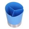 Straw Dispenser Blue Sturdy Durable 3 Compartments Stable Wide Application Straw Holder for Home