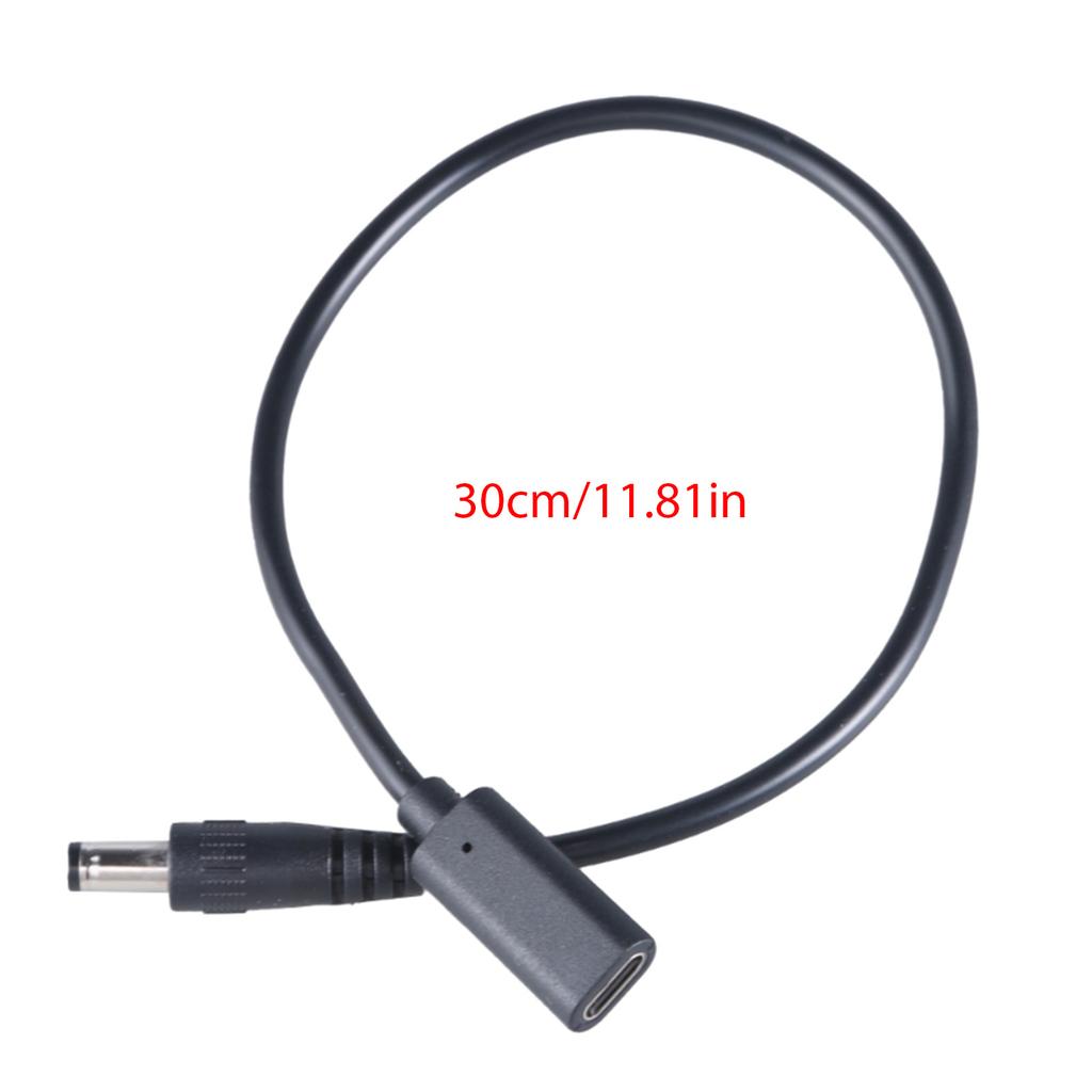 Type C to DC5.5x2.5mm Connectors Power Cable Fast Charging Cord 9V/12V/15V/20V Output Voltages for Routers LED Light