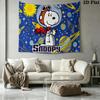 Dog Snoopy Wall Tapestry Aesthetic Wall Hanging Printed Fabric Blanket Decorative Tapestries for Bedroom Living Room Home Decor