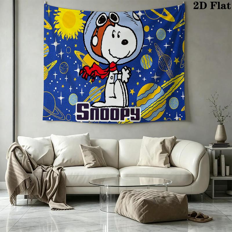 Dog Snoopy Wall Tapestry Aesthetic Wall Hanging Printed Fabric Blanket Decorative Tapestries for Bedroom Living Room Home Decor