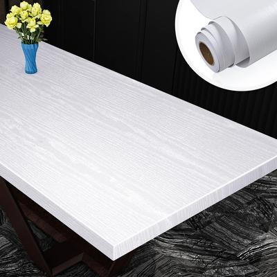 White Wood Vinyl Wallpaper Waterproof Self Adhesive Wallpapers Doors Cabinet Desktop Modern Furniture Decorative Wall Paper