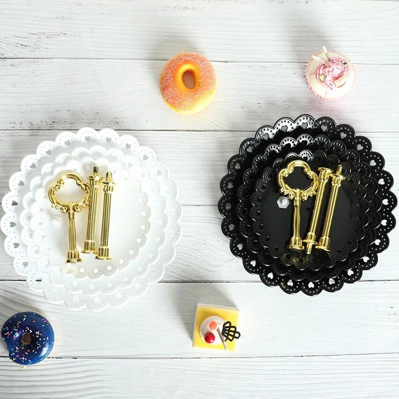 3 Layer Cake Stand Fruit Plate Tray Display Birthday Party Dessert Wedding Three Layer Cake Count Heart Rack Dessert Plate