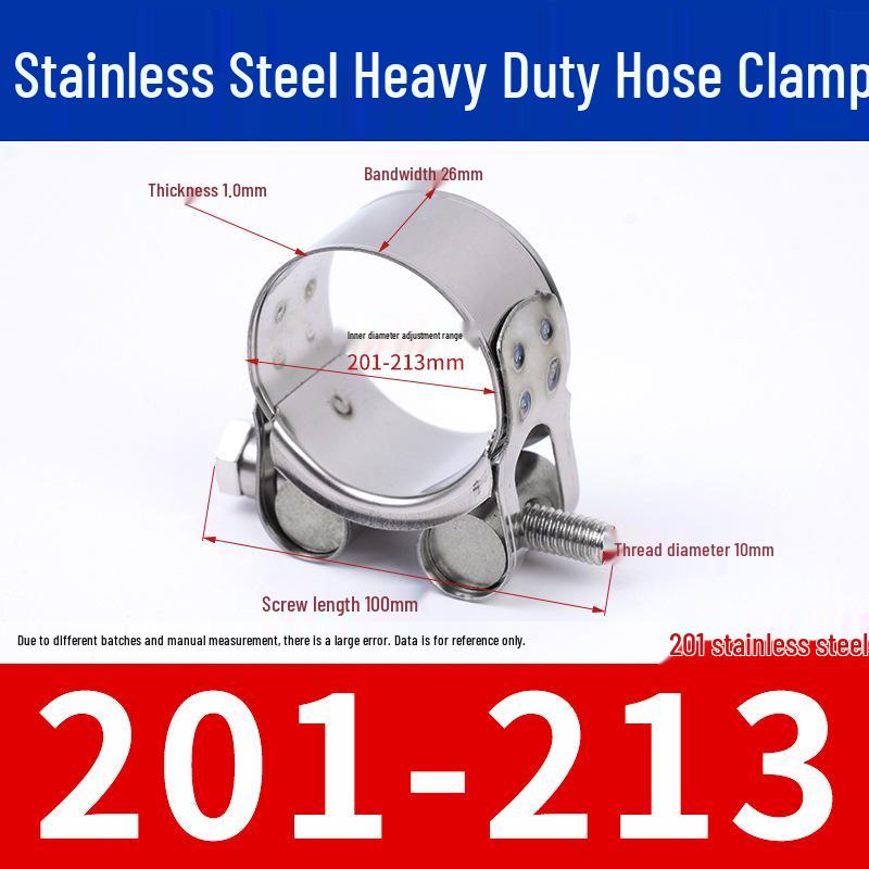304 Stainless Steel European-Style Heavy-Duty Worm Drive Hose Clamp