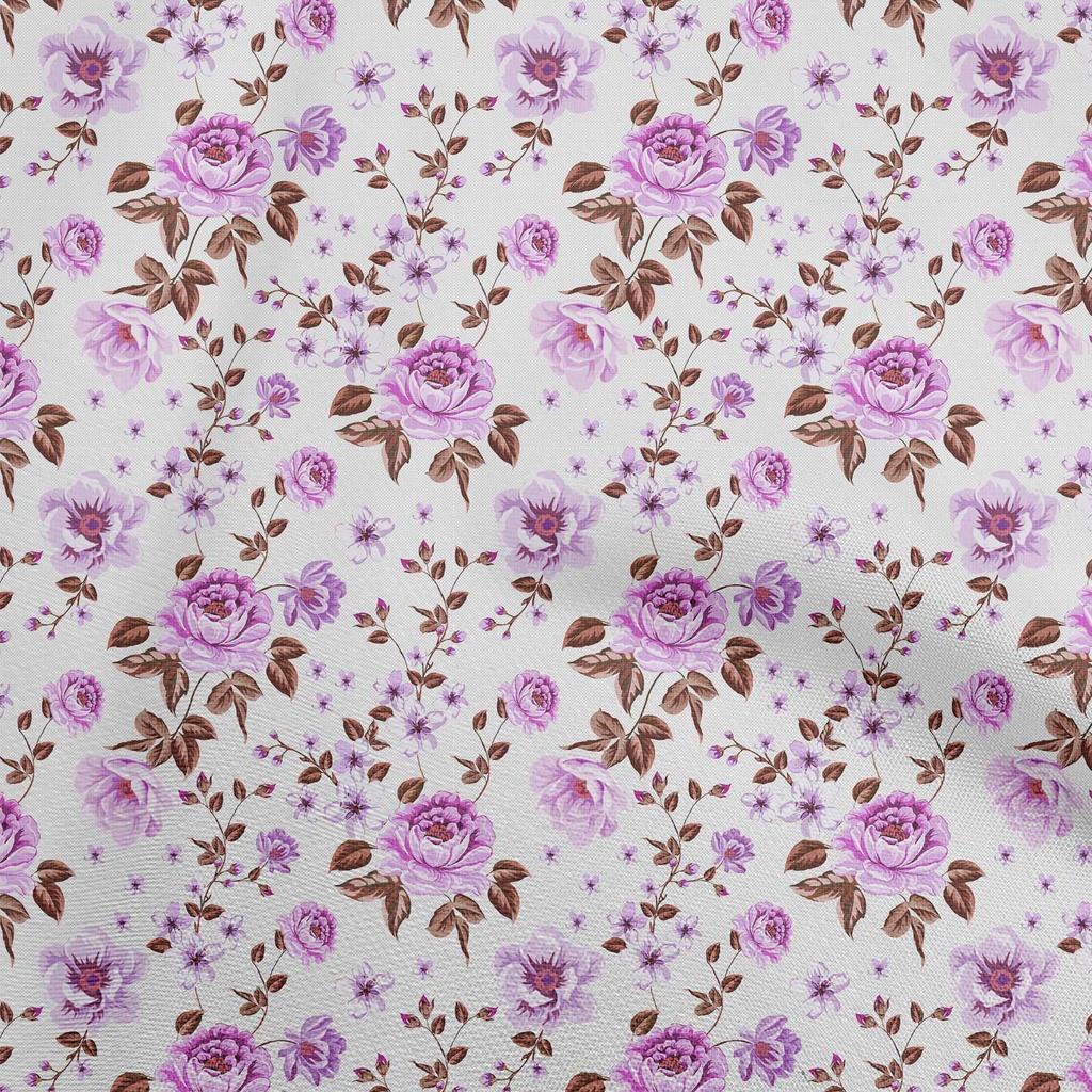 oneOone Cotton Poplin Aqua Blue Fabric Watercolor Floral Sewing Craft Projects Fabric Prints By Yard 42 Inch