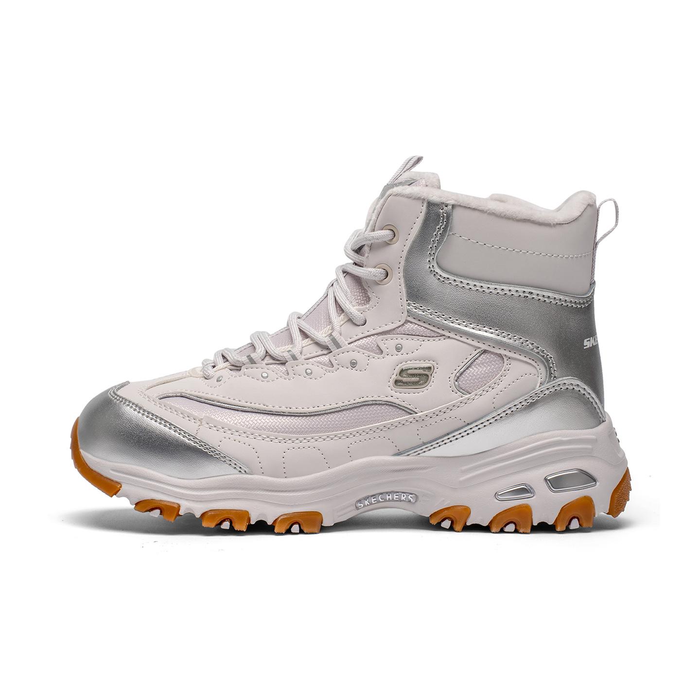 Skechers DLites Удобные Нескользящие Средневысокие Папины Кроссовки Женские Кроссовки Серебристые 169077-SIL 37