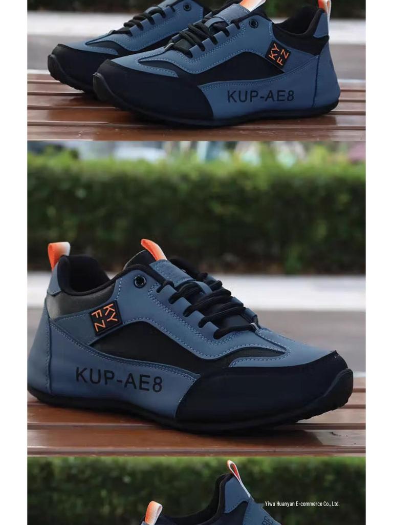 Brand 2025 Men's Waterproof Leather Sneakers - Versatile Casual Travel Shoes for Spring and Autumn