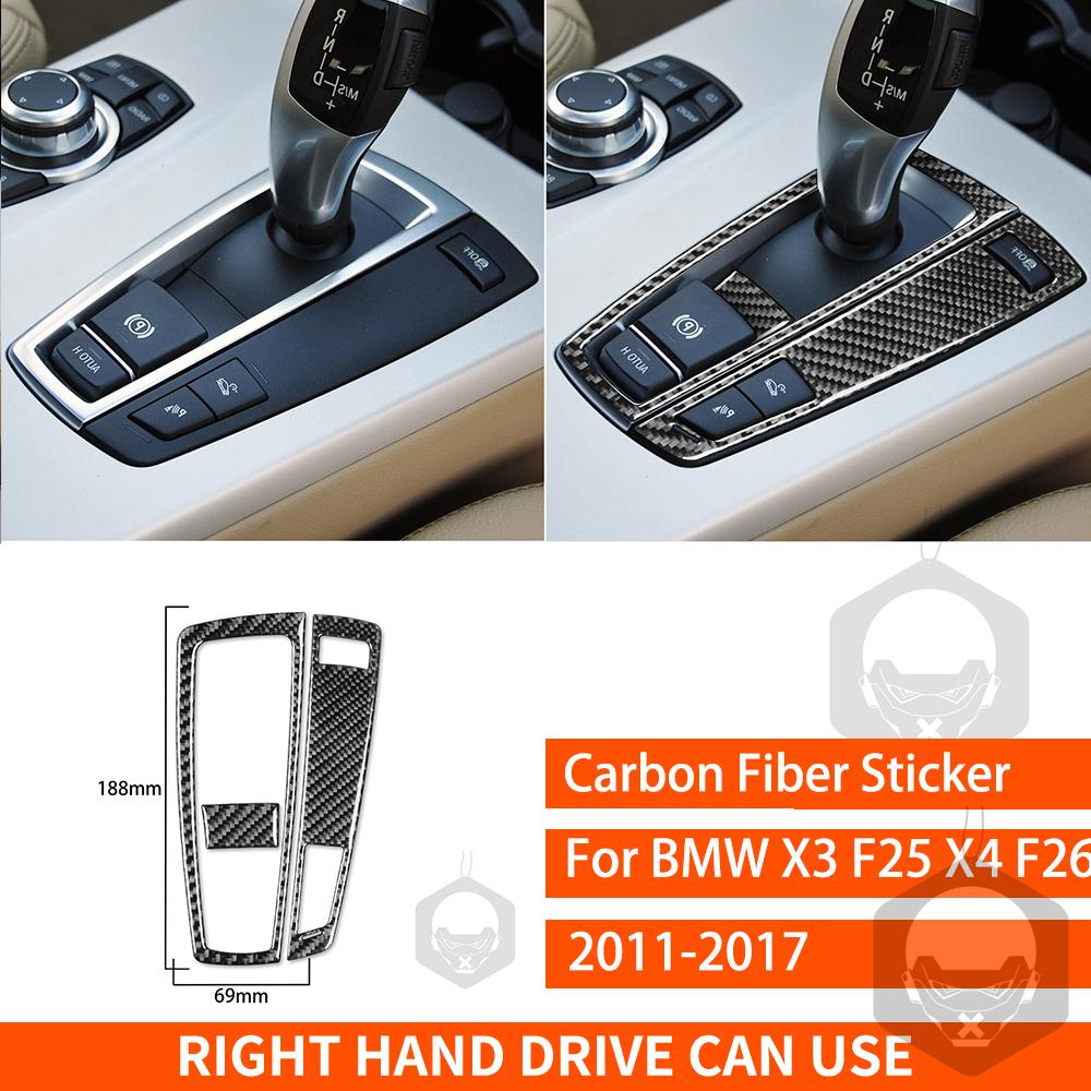 For BMW X3 F25 X4 F26 2011 2012 2013 2014 2015 2016 2017 Center Console Trim Real Carbon Fiber Stickers Car Interior Accessories