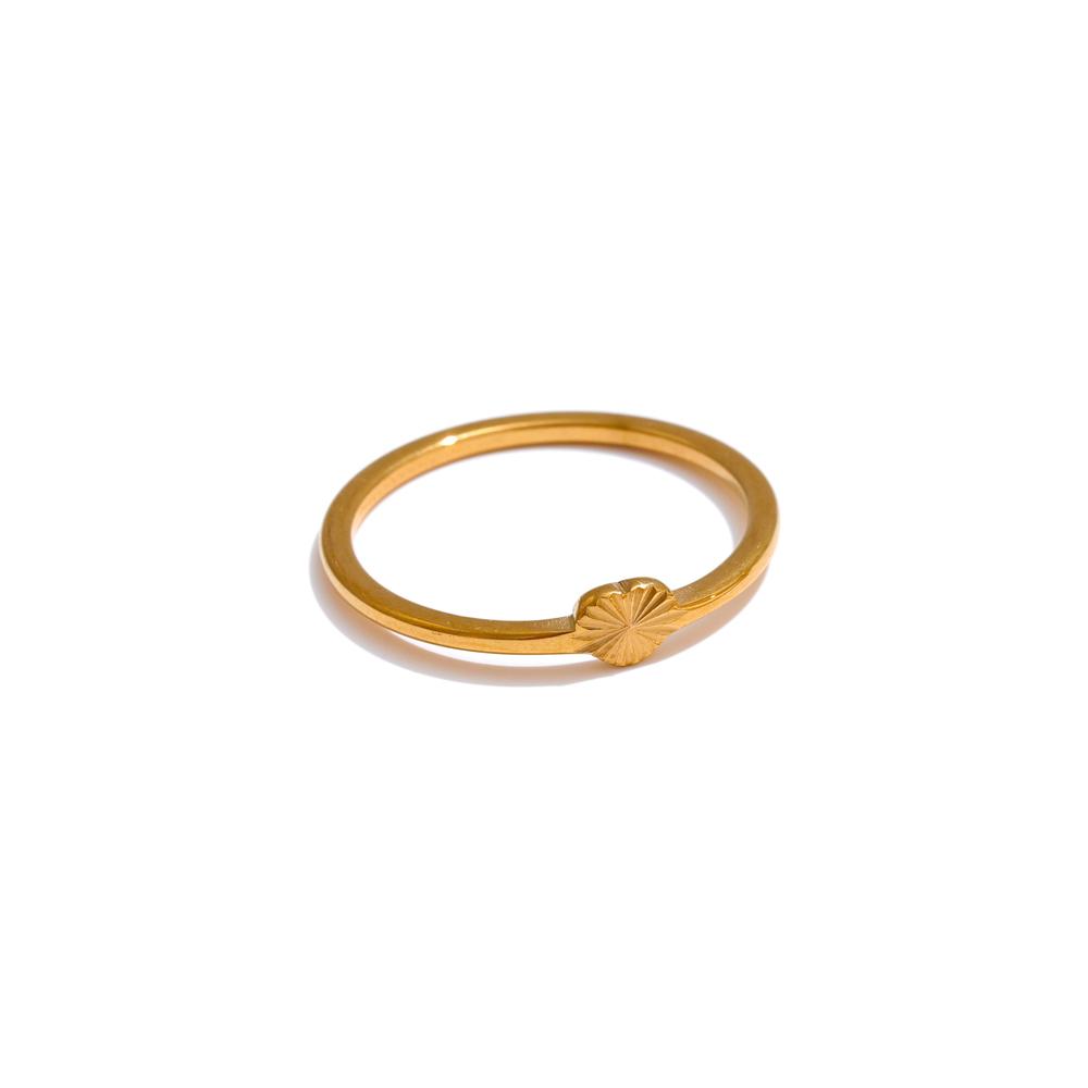 

Yhpup 56789# Thin Stainless Steel Small Chic Heart Zircon Ring Minimalist Fashion Golden Finger Daily Charm Popular Jewelry New resizable