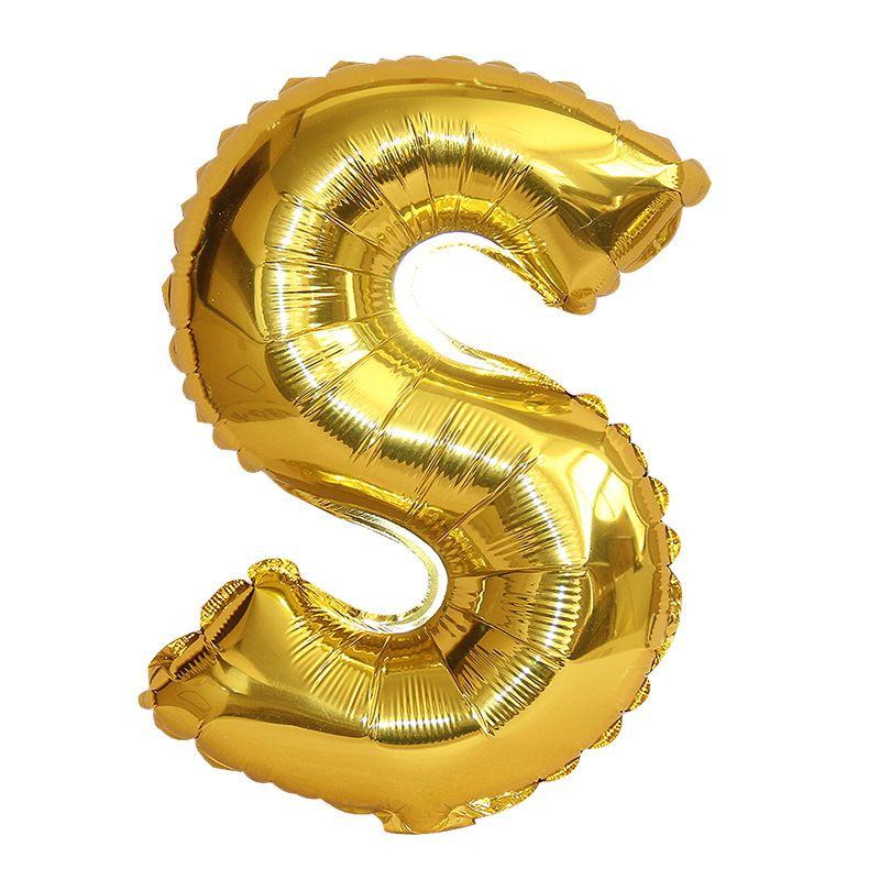 Elegant Gold Silver 16" Foil Letter Number Balloons For Birthday Party Decor