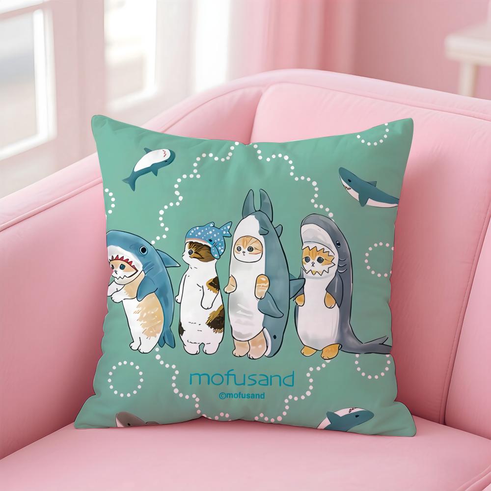 Cute M-Mofusand Cushion Cover Home & Car Multi-Scene Pillow Cover - Reversible, Soft & Durable for Daily Use