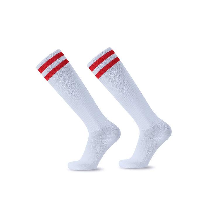White Black Stripes Football Soccer Socks For Men Teenages Kids Boys Over the Calf Baseball Rugby Athletic Socks Women Girls