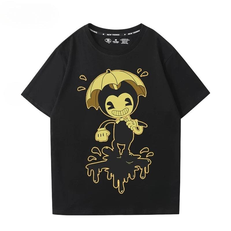 Bendy And The Ink Machine Game Tshirts Cotton Short Sleeve Oneck Female Tshirt Loose Cartoon Graphic Printing T Shirt Unisex