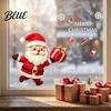 Cute Santa Theme Stickers Christmas Claus Static Glass Sticker Removable PVC Window Decal Waterproof Creative Holiday Art Wall Decor for Doors