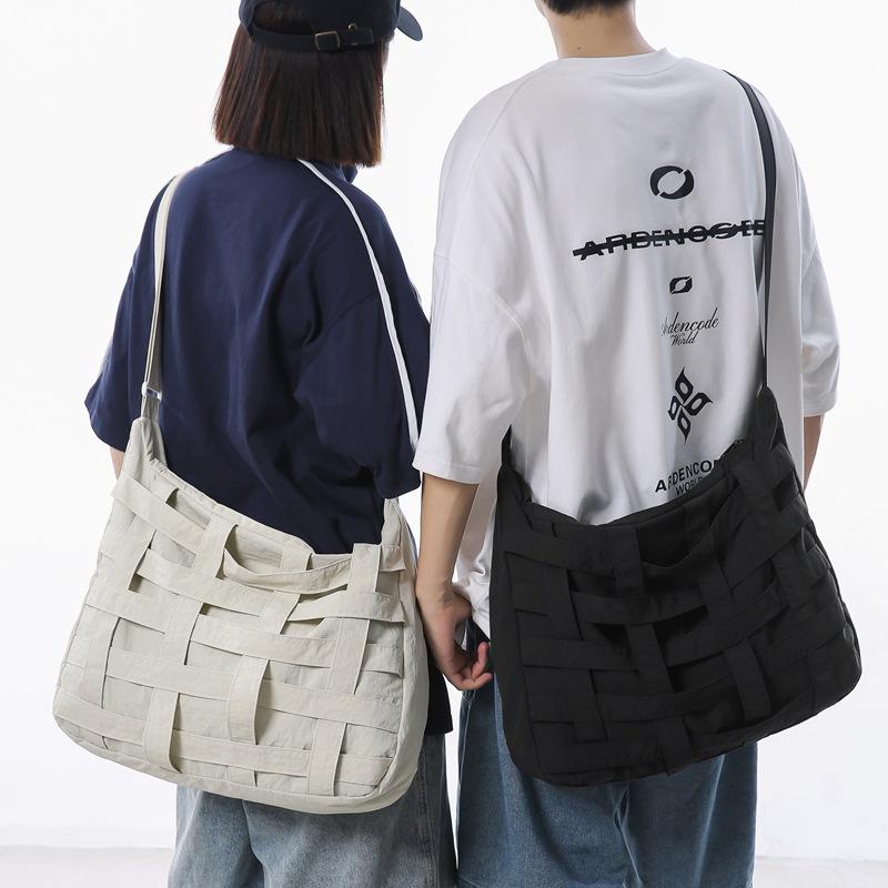Men's Crossbody Bag Hollow Messenger Bag Women's Large Capacity Shoulder Bag
