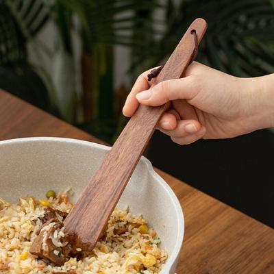 1/2Pcs Teak Wood Spatula for Cooking Flat Spatula Turner for Flipping Serving