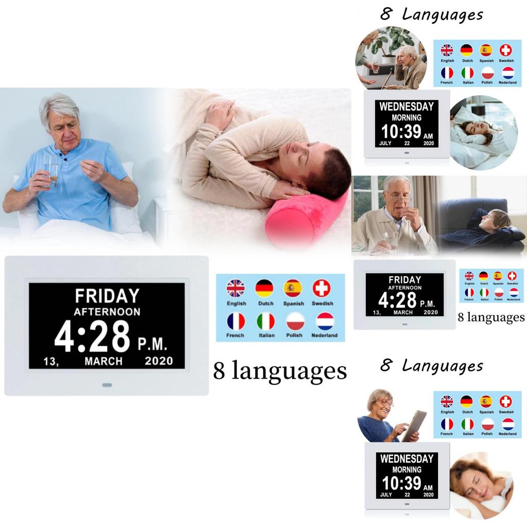 7 Inch Electronic Smart Pill Reminder Clock For Elderly With Alarm And Music Playback Options