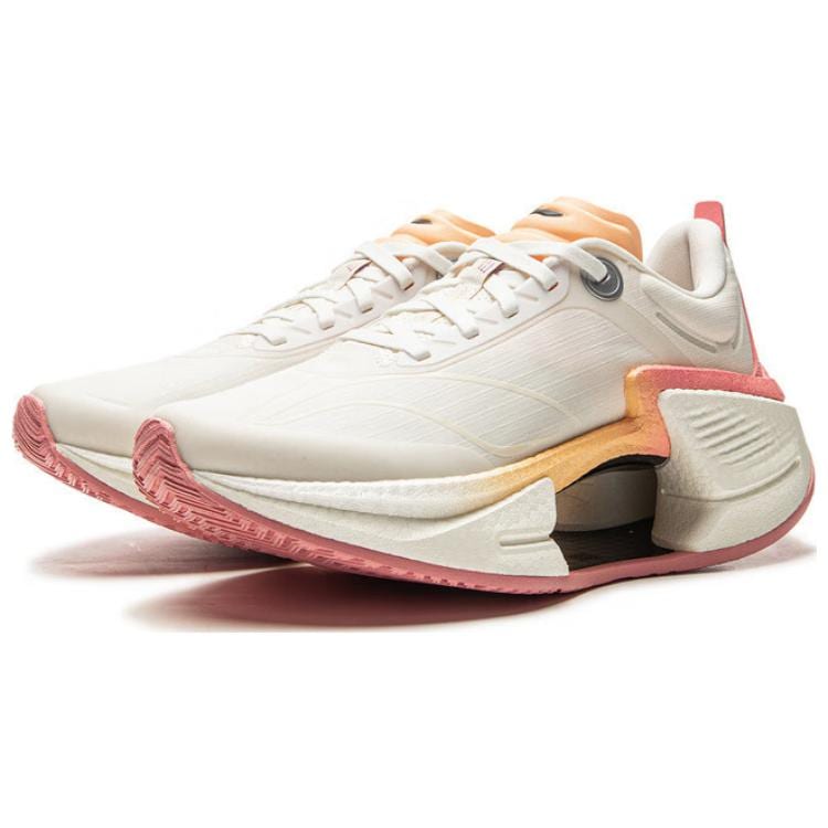 Li Ning Shadow 3 Essential Stoff Dämpfung Unterstützung Rückprall Niedriger Schaft Laufschuhe Damen Beige Rosa ARRU006-9