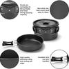 Camping Cookware Set Spoons Knives Outdoor Cooking for Travel Yard Beach Black