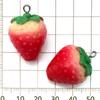 Set of 20 Red Resin 3D Fruit Charms: Strawberries and Apples for DIY Jewelry.