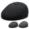 Winter Middle-Aged and Elderly Dad Grandpa Plaid Forward Hat Wool Cold-Proof Warm Ear Protection Cap