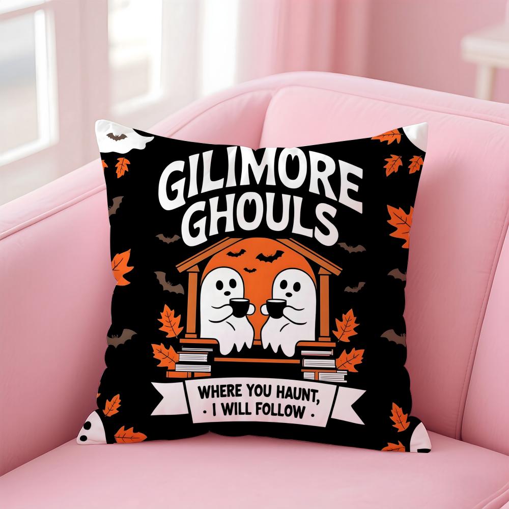 

Halloween Childrens Trick Oral Happy Patterns Cushion Cover Linen Pillowcase Cover Soft Decor for Sofa Home Room 30X30cm