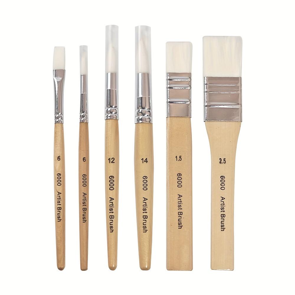 

Premium Paint Brush Set with Wooden Handles - Versatile Nylon Bristles for Oil, Acrylic, Watercolor & Miniature Artwork - Includes Convenient