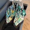 91Cm square scarf silk scarf women's new literary and fashion scarf accessories autumn and winter retro versatile shawl