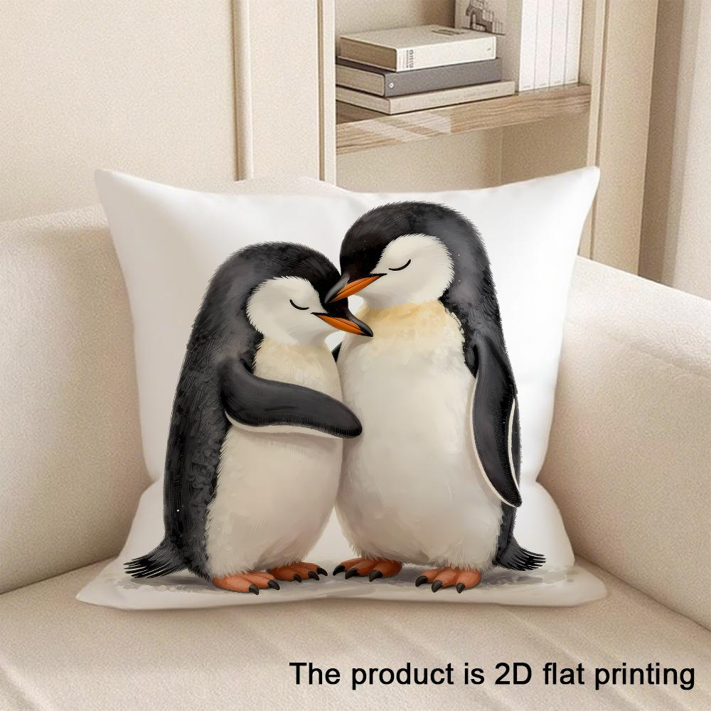 1pc Exquisite 2D Flat-Printed Pillowcases with Various Adorable Animal Designs Sofa Cushion Cover Home Bedroom Room Decoration
