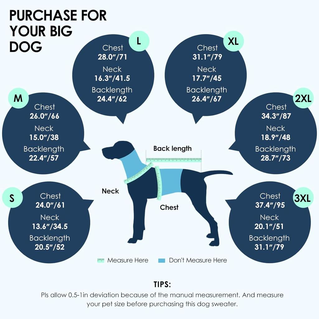 XL Dog Fleece Sweater for Extra Large Dogs Male Female, Pet Warm Fall Winter Knitwear Dog Sweaters, Pets Turtleneck Sweatshirt Greyhound, Blue XL