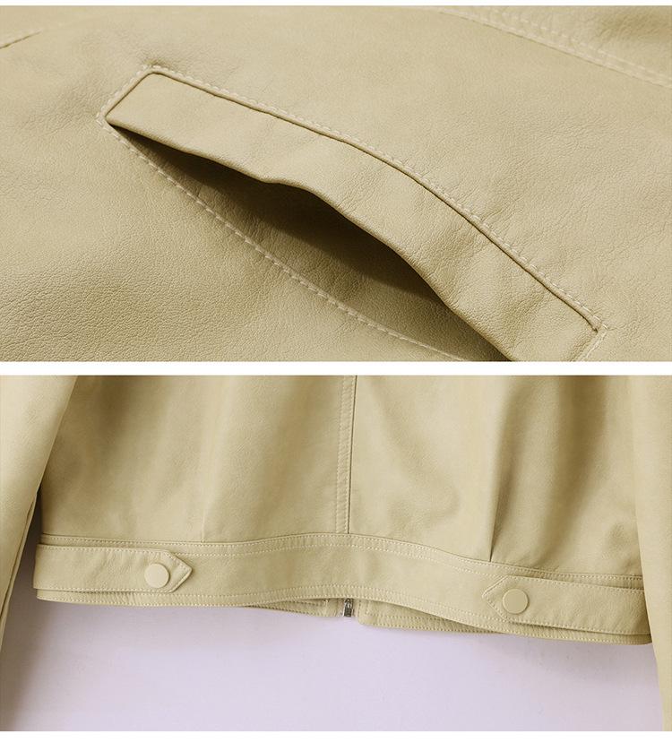 Women's Slim Fit Sheepskin Leather Jacket - Spring/Autumn 2025 Korean Style Petite Short Coat
