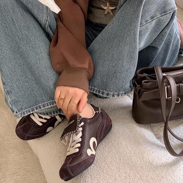 Amanuo Retro Flip-Top Deutsche Trainingsschuhe Damen 2025 Neu Innenhöhe-Erhöhend Runde Zehenpartie Freizeitschuhe Forrest Gump Schuhe Sportschuhe