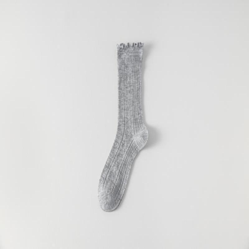 Women's Mulberry Silk Ruffle Lace Mid-Calf Summer Socks - Cool, Breathable, Thin Postpartum Comfort