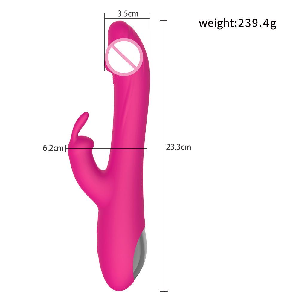 Rechargeable Double G-Spot Rabbit Vibrator for Women - Telescopic Design