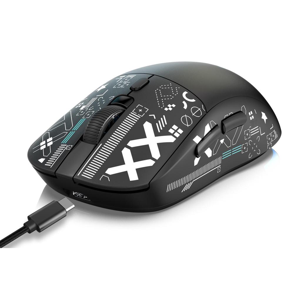 Tri-Mode RGB Wireless Gaming Mouse, 2.4G Bluetooth/Wired, 650mAh