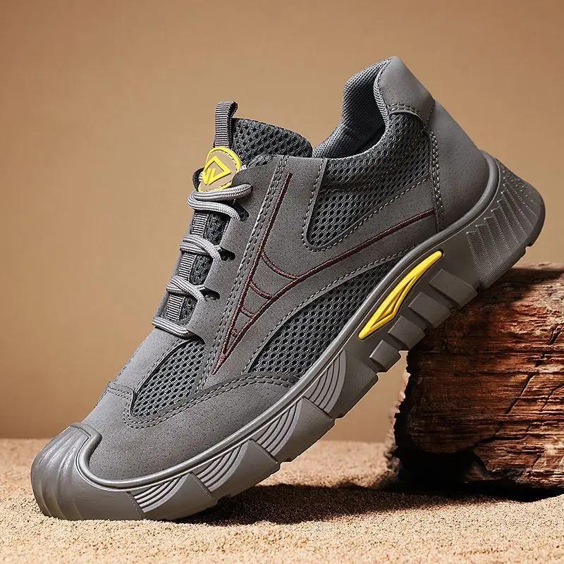 Fashion Gray Mountain Men's Casual Sneakers Jogging Korean Lightweight Walking Summer Sale Comfortable Wide Male Sports Shoes Breathable