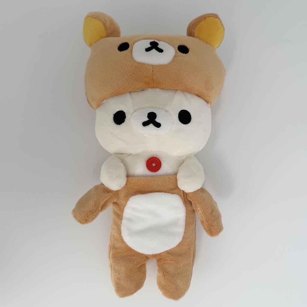 Cute Brown And White Bear Rilakkuma Plush Cute Toy Doll Set For Napping Cuddling And Casual Home Display Decor