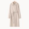 Womens Double-Sided Cashmere Wool Coat Mid-Length Belted Turn-Down Collar Loose Fit Winter 2026
