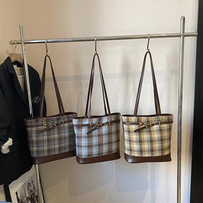 Sac de navette Nouvelle mode automne et hiver marée décontracté grande capacité sous le bras mode femme sac fourre-tout à carreaux