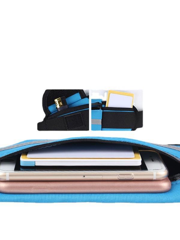 Solid Color Sweatproof Sports Waist Bag - Large Capacity & Portable for Running and Mountaineering (Customizable Logo).