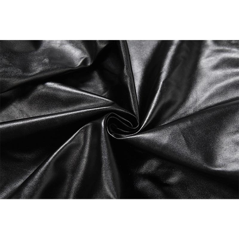 Letní dámská módní stylová vypasovaná zkrácená bunda z PU kůže jednobarevná ležérní