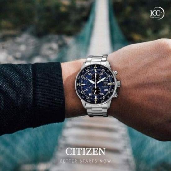 Citizen Chronograph Silver Stainless Steel 10 ATM Water Resistant Watch [Citizen] Men's Eco-Drive CA0690-88L