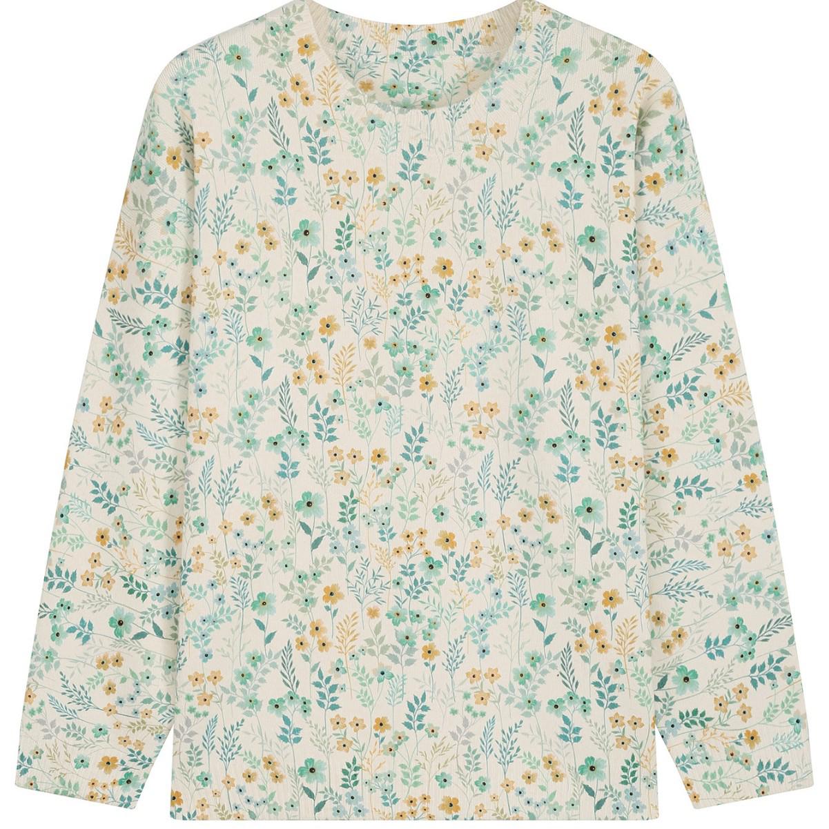 

2025 Women s 3D Plant Print Long Sleeve Round Neck Pullover T-shirt – European & American Style 6XL квітковий