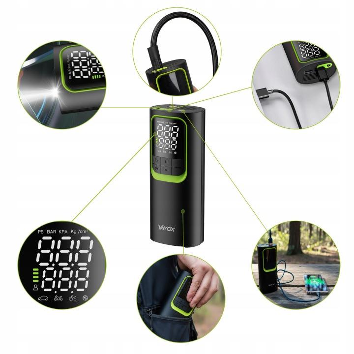 Electric Bike Pump Car Compressor Powerbank Vayox Va0410